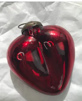 6 Each-3" And 5" Sunheart Craquelure Red Mercury Heart Holiday Gift Altar Home Lifestyle