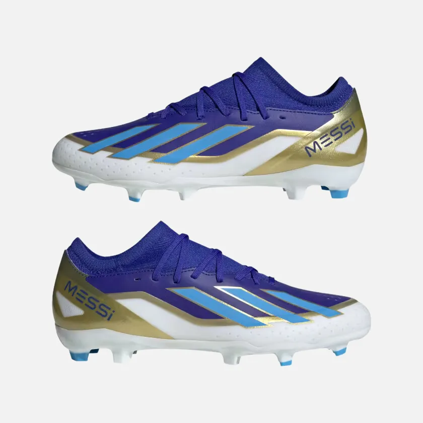 Adidas X Crazyfast Messi League Firm Ground Unisex Football shoes -Lucid Blue/Blue Burst/Cloud White