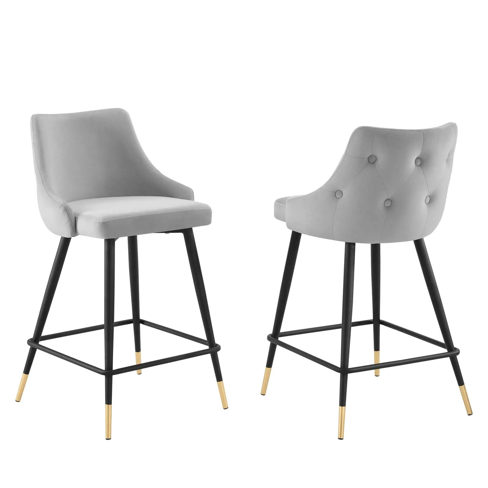 Adorn Performance Velvet Counter Stool Set of 2 By Modway - EEI-4594 - Light Gray