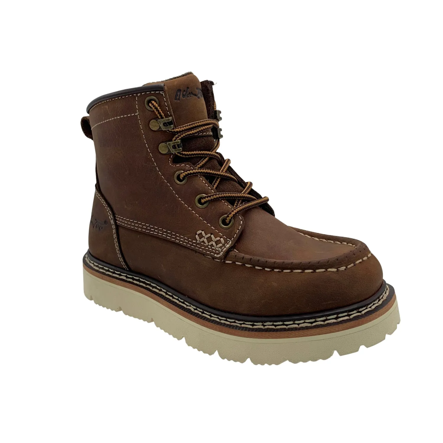 AdTec Womens Legacy 6in Moc-Toe Brown Leather Work Boots