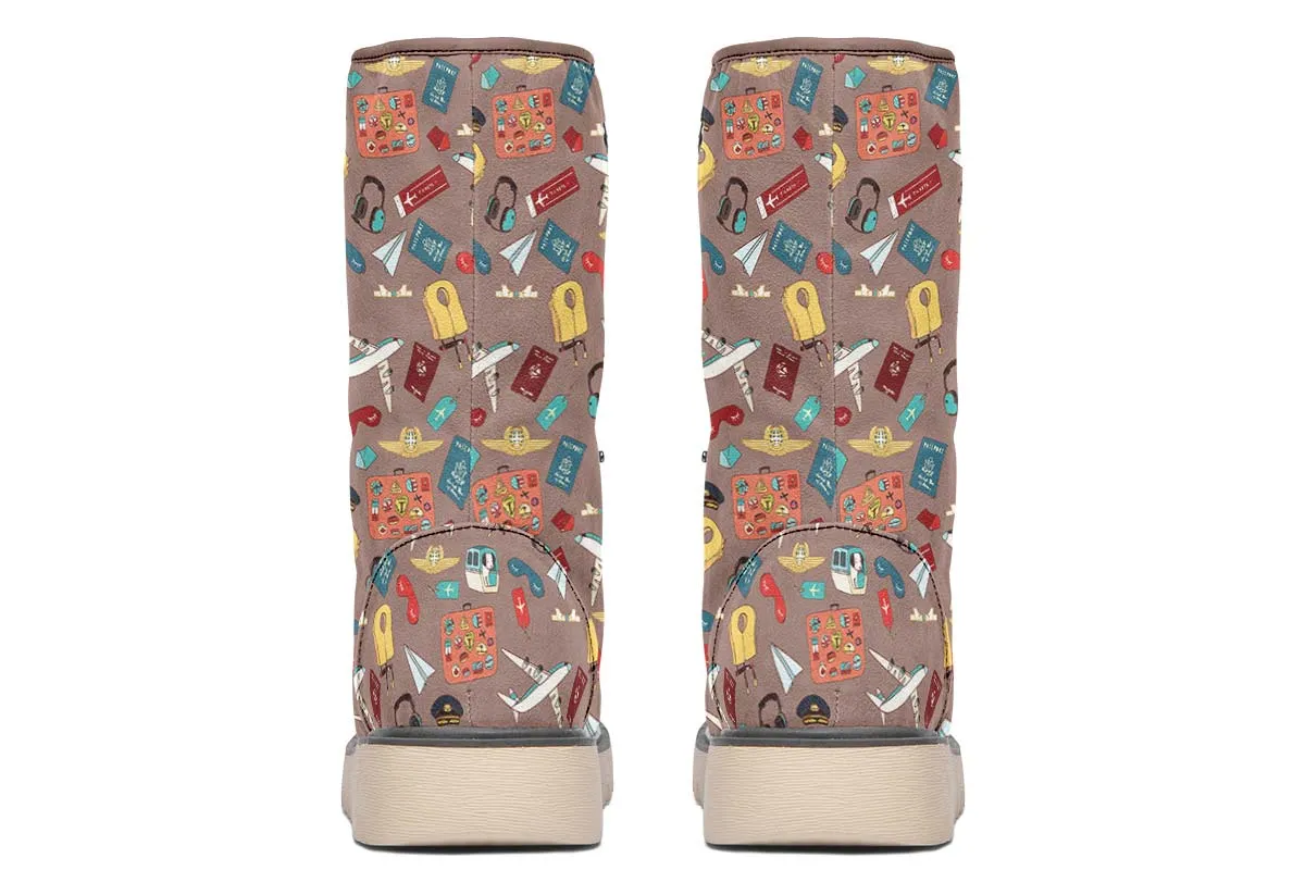 Airplane Travel Icons Polar Vibe Boots