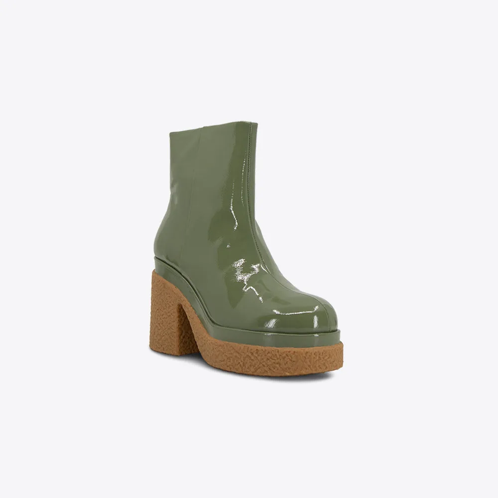 Altura Ankle Boot Patent Olive