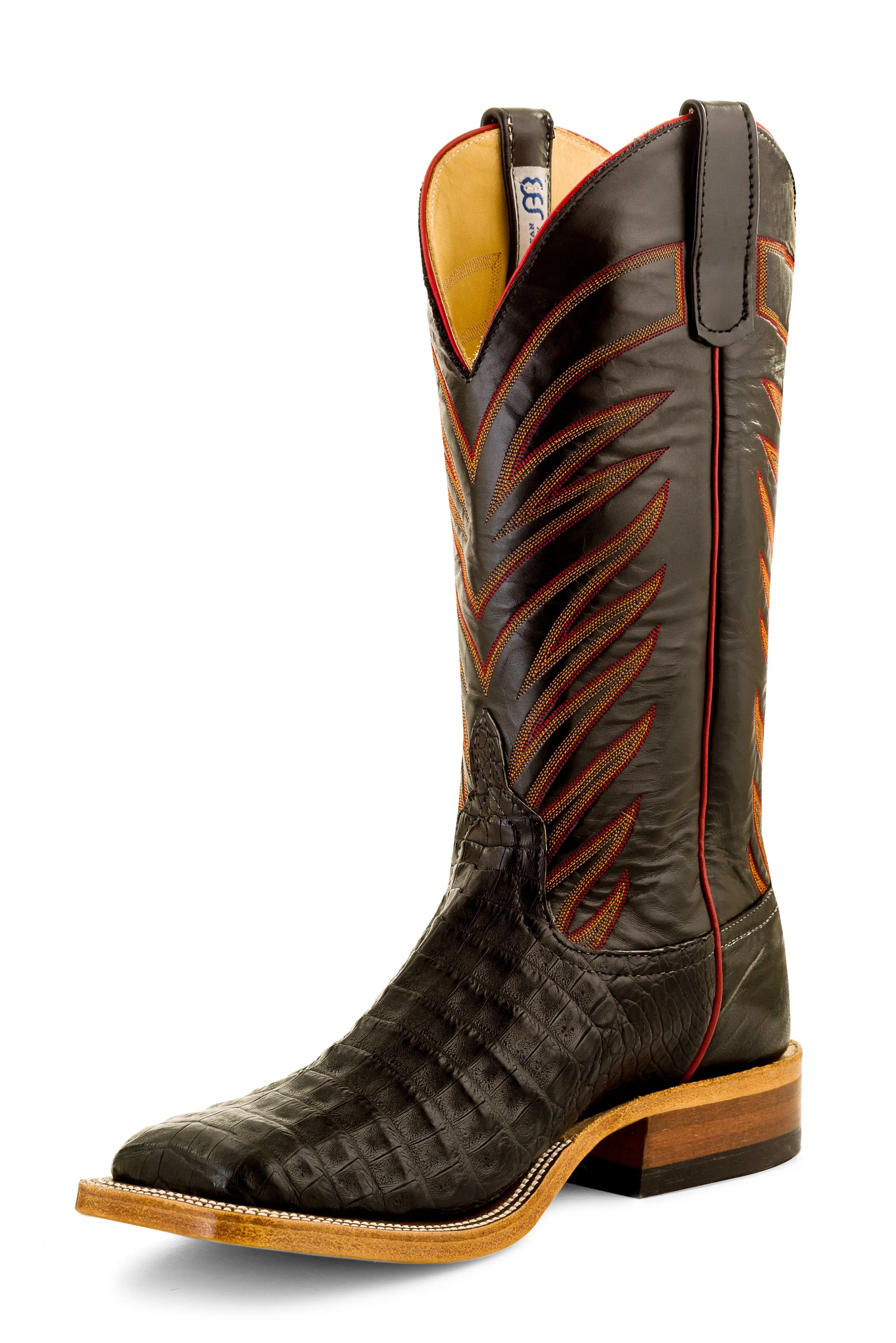 Anderson Bean Black Caiman Belly Men's Boot