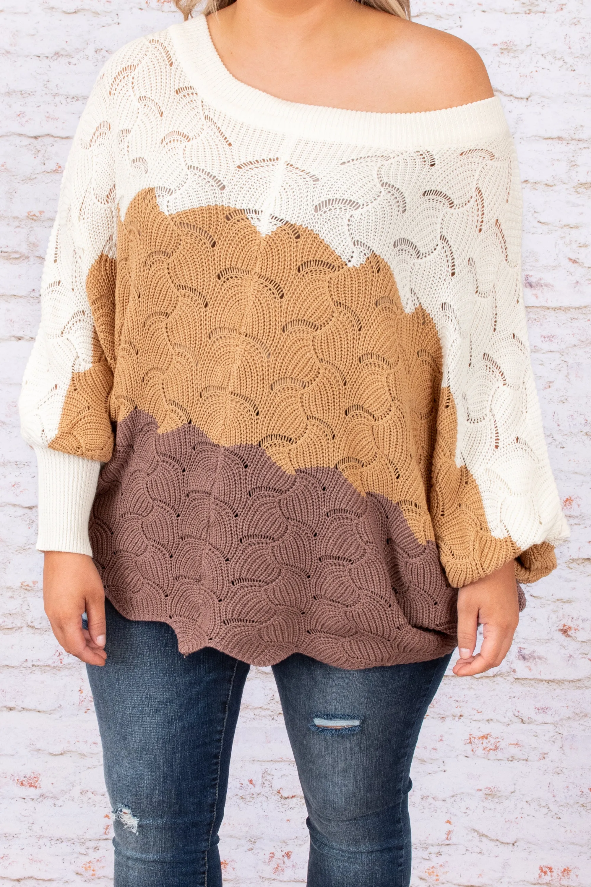 Angel In You Sweater, Taupe-Mocha