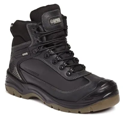 Apache S3 Waterproof Safety Boots - Ranger Black, Steel Toe, All Terrain - Sizes 5-13