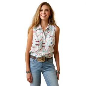 Ariat Womens REAL Billie Jean Sleeveless Shirt Montana Geo