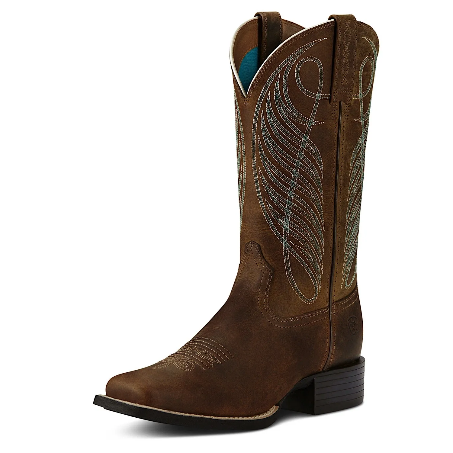 Ariat Womens Round Up Wide Square Toe Powder Brown