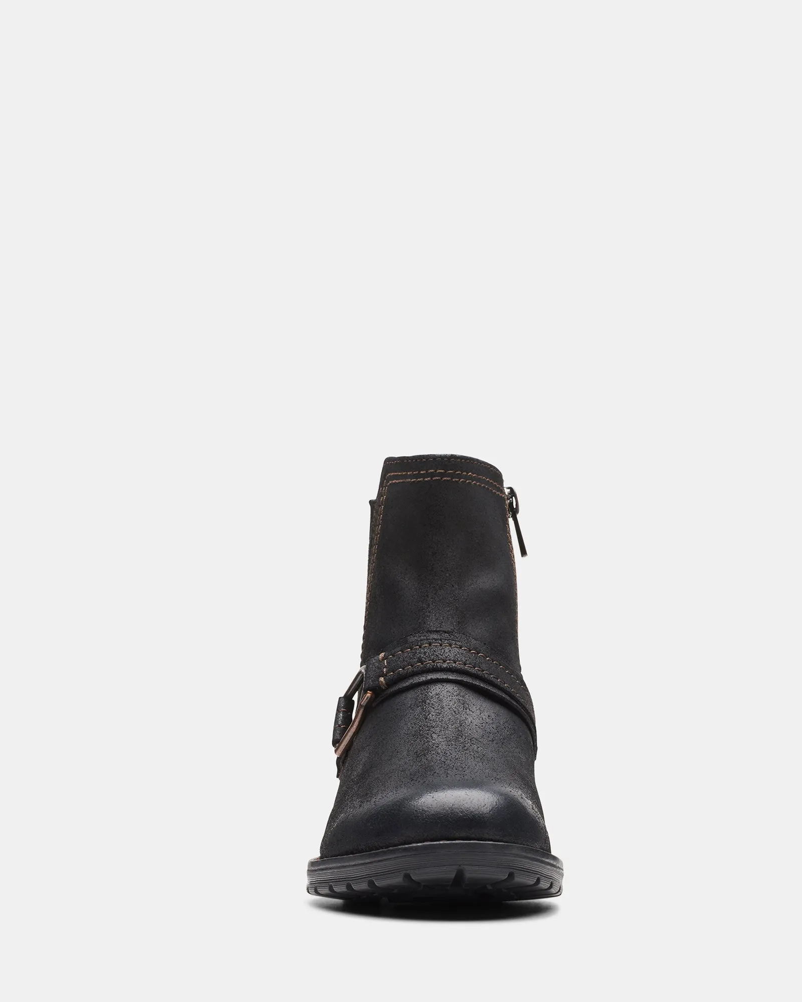 Aspra Buckle Black Suede