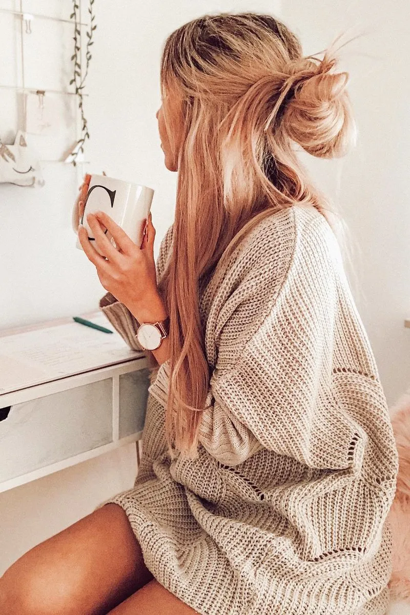 Beige Scallop Hem Knit Jumper - Elyssa