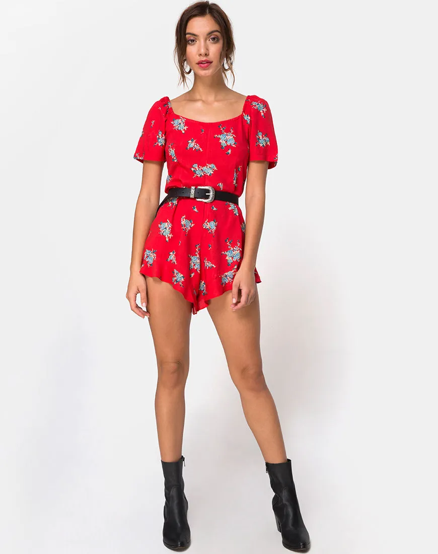 Bersho Playsuit in Soi Rose Red