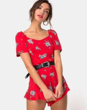 Bersho Playsuit in Soi Rose Red