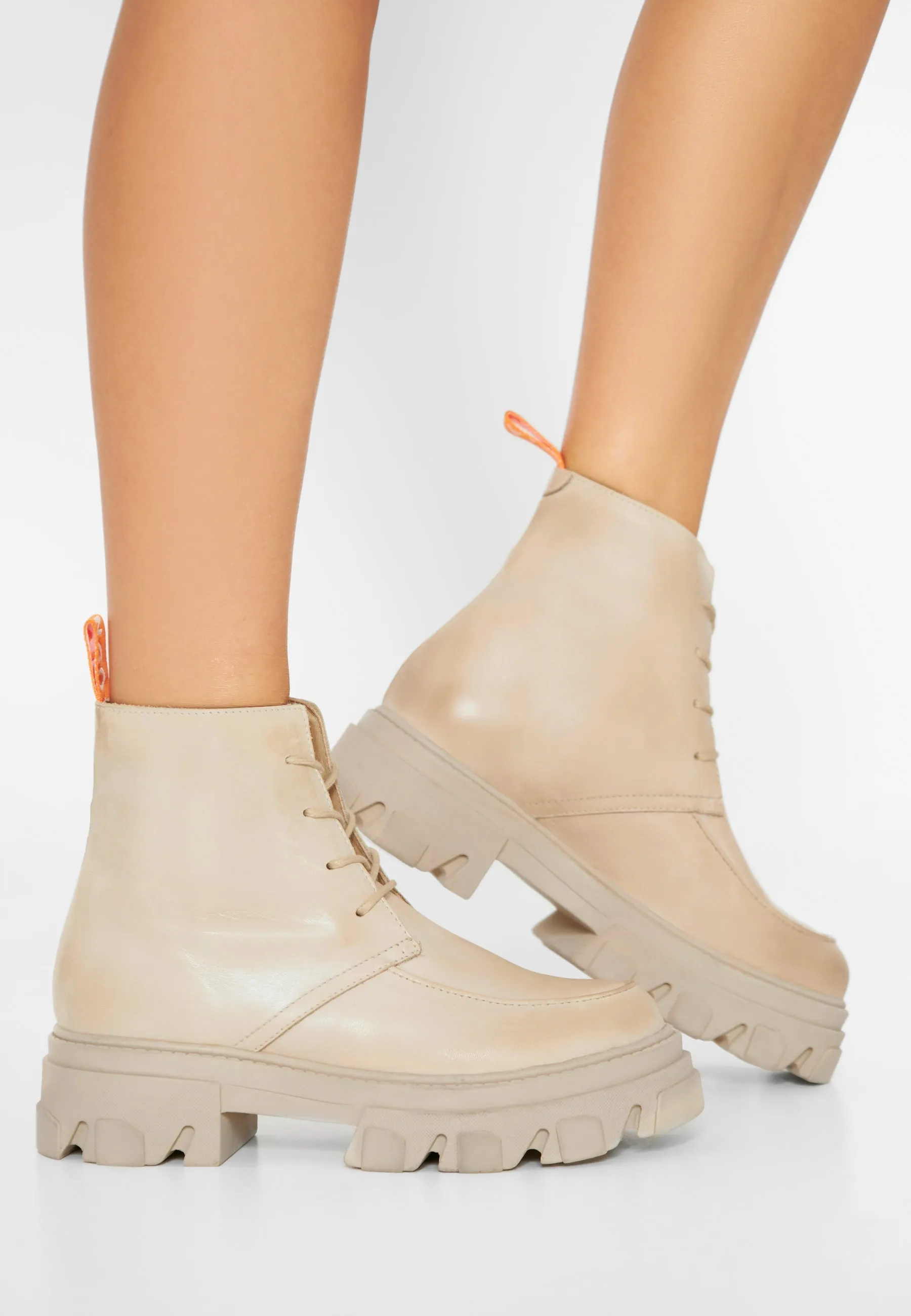 Biaginny Sand Lace Up Boots