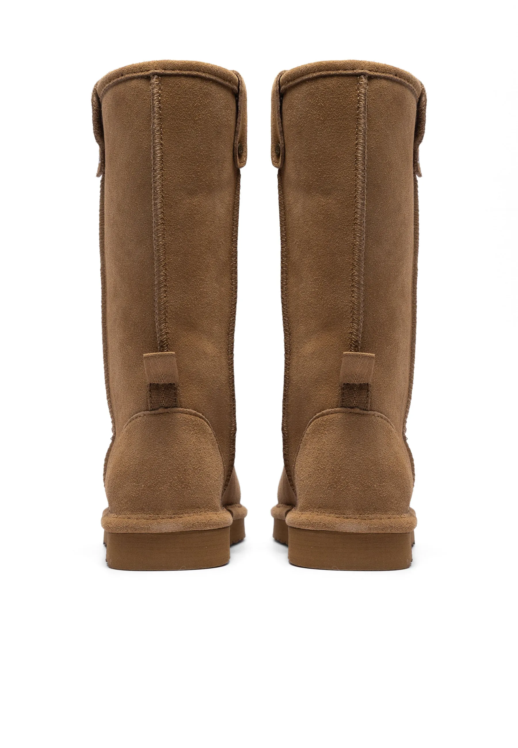 Biasnow Cognac Suede Long Boots