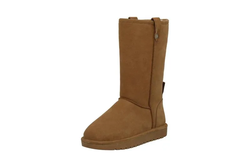 Biasnow Cognac Suede Long Boots