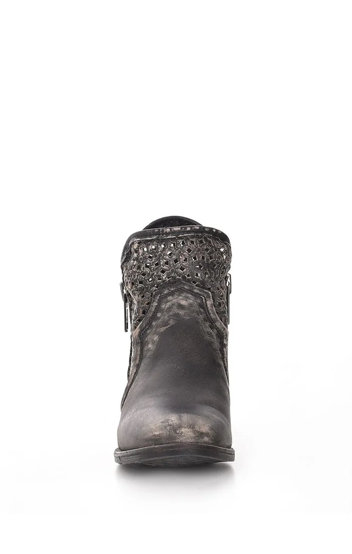 Black Gray Cutout Shortie Western Boot - Corral Boots