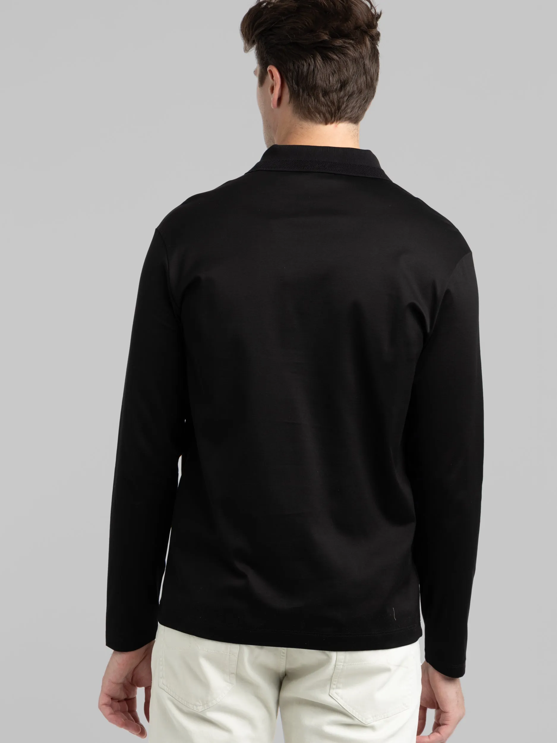 Black Knitted Long Sleeve Shirt