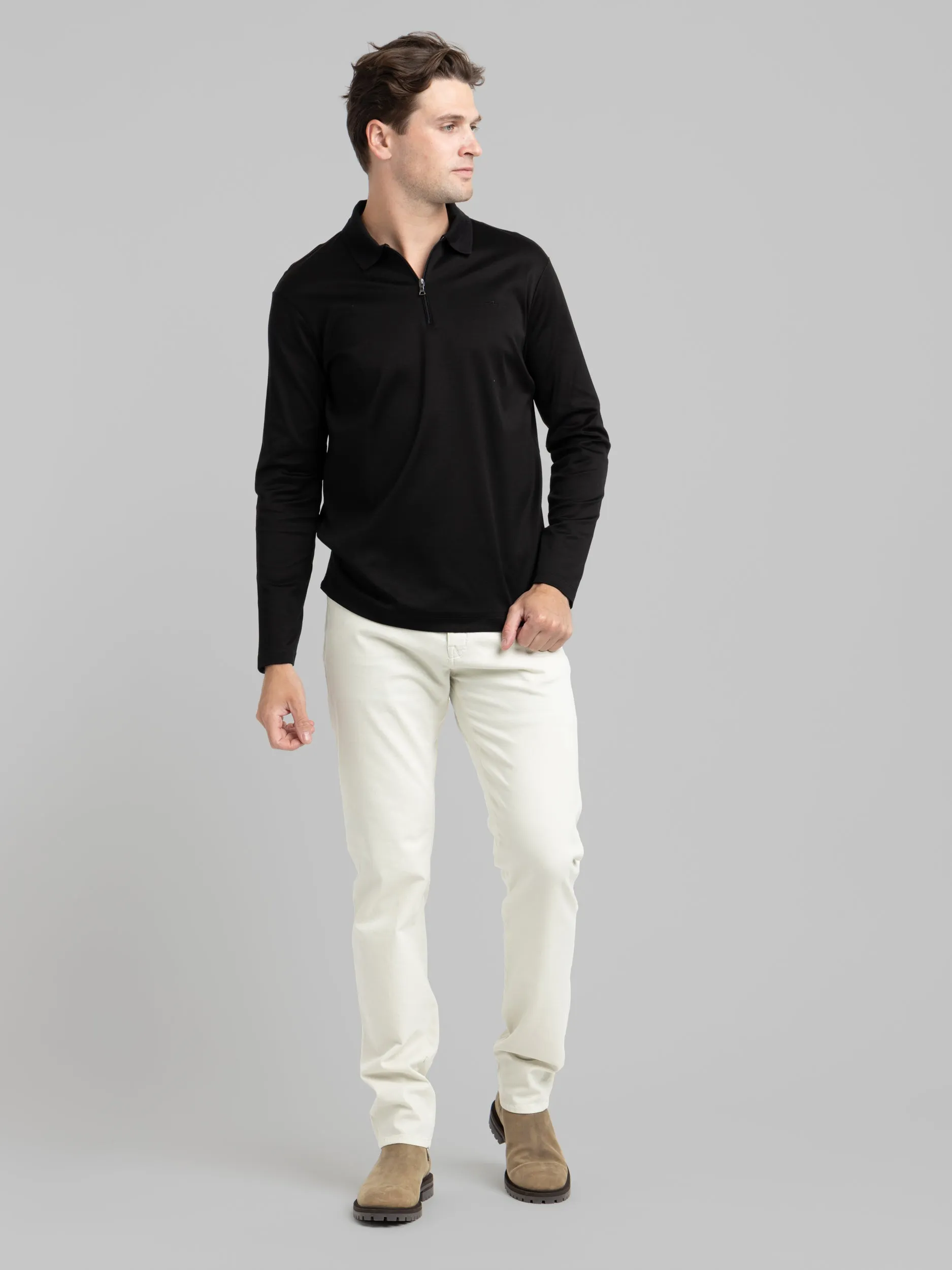 Black Knitted Long Sleeve Shirt