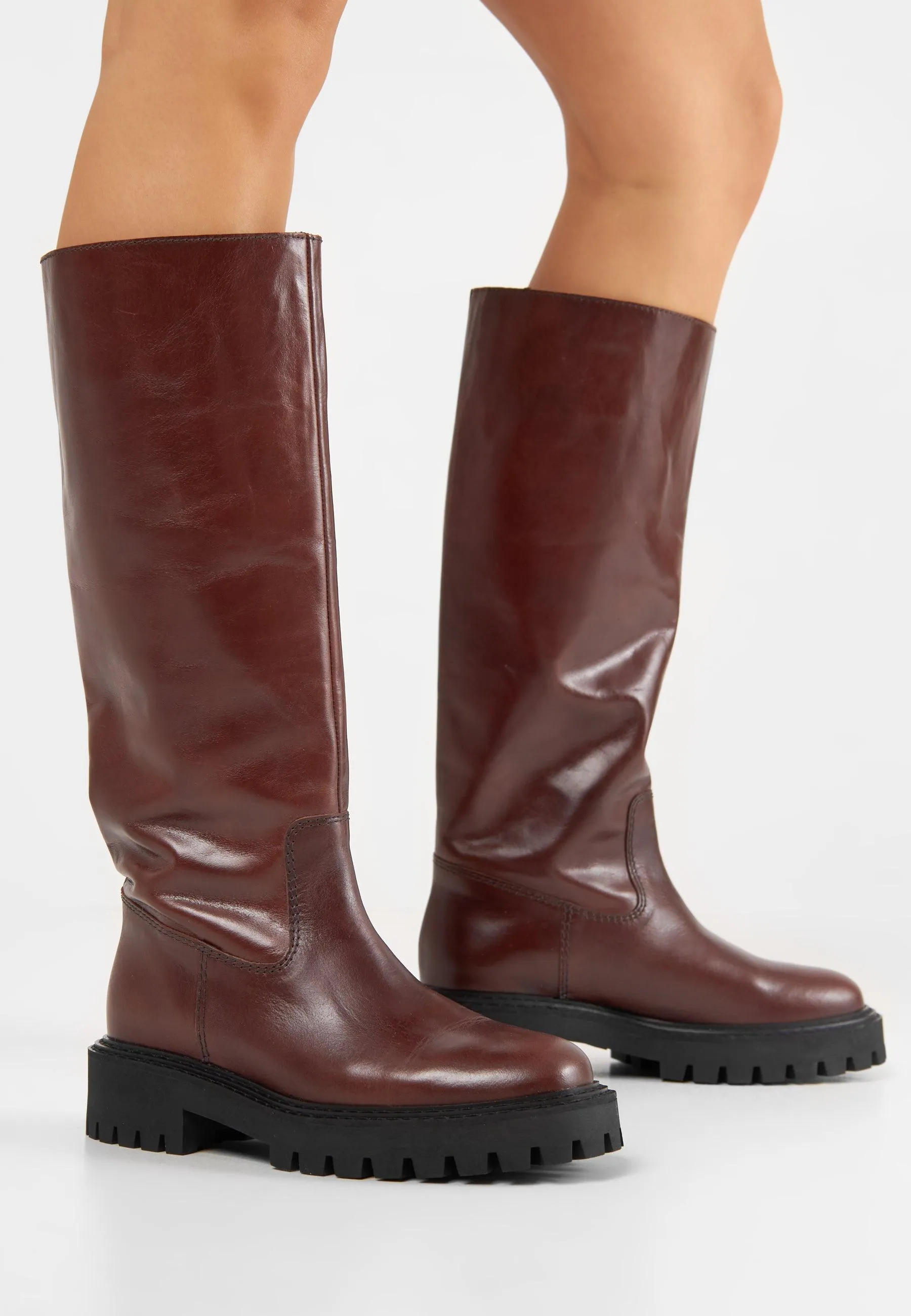 Blaine Dark Brown High Boots