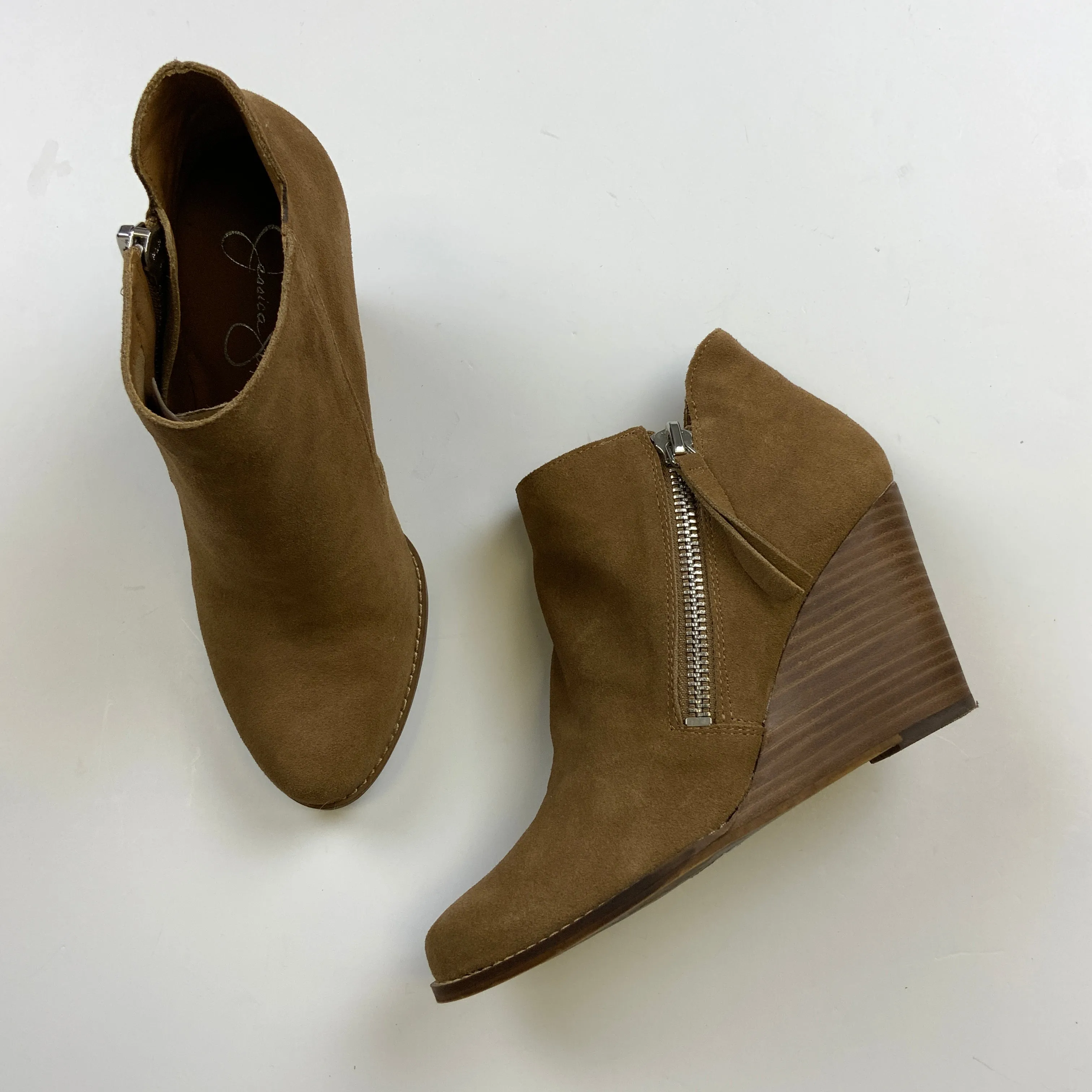 Boots Ankle Heels By Jessica Simpson In Brown, Size: 8