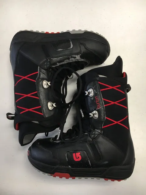 Burton MOTO Black/Red Womens Size 7 Used Snowboard Boots