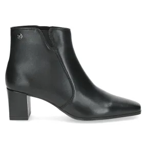 Caprice Black Leather Ankle Boot