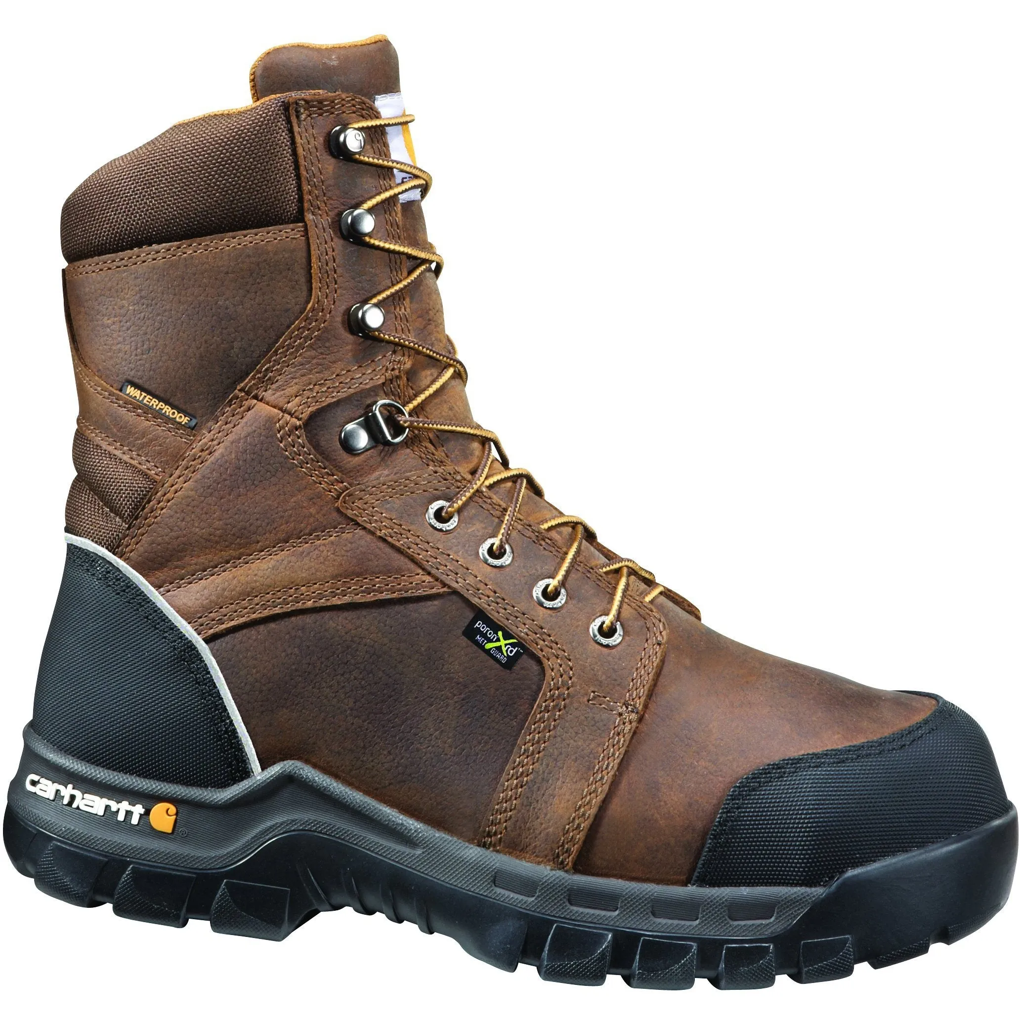 Carhartt Men's 8" Comp Toe Metguard WP Work Boot Brown CMF8720