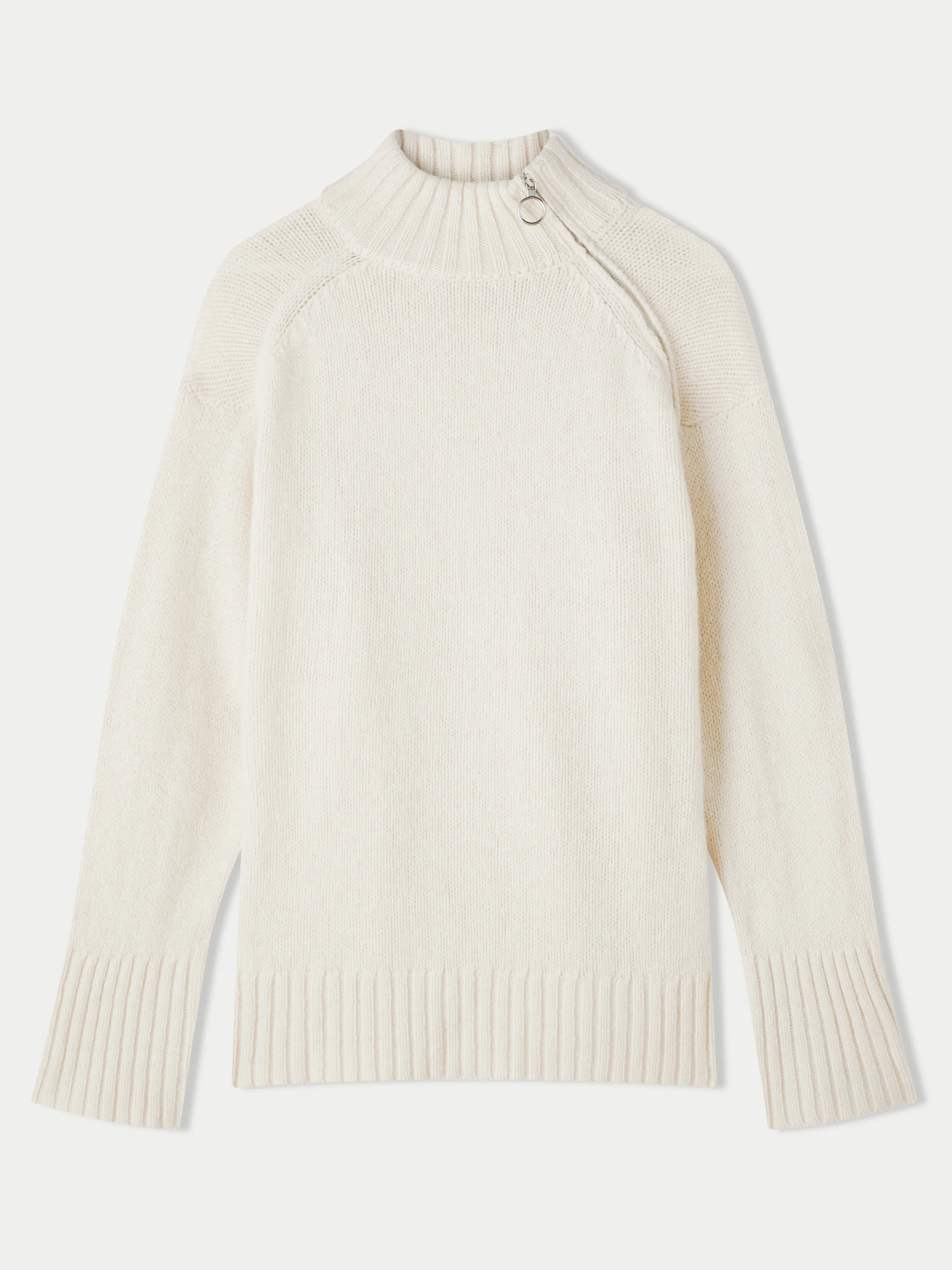 Chunky Zip Collar Jumper | Cream