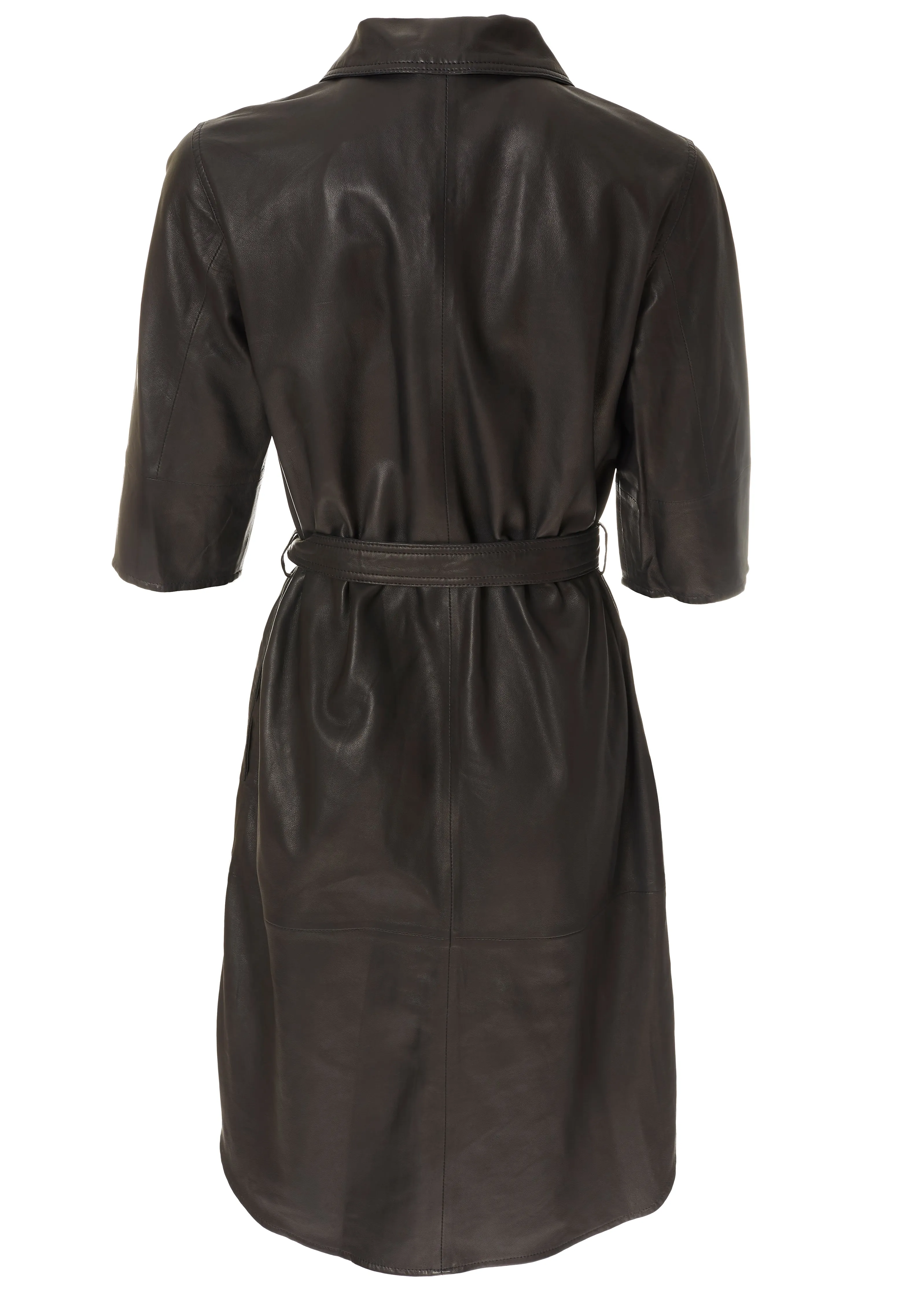 'Clare' Black Leather Dress