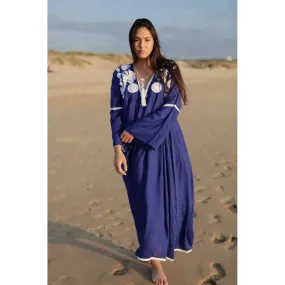 Dark Navy Blue Caftan Kaftan Noor Maxi Dress-moroccan kaftan