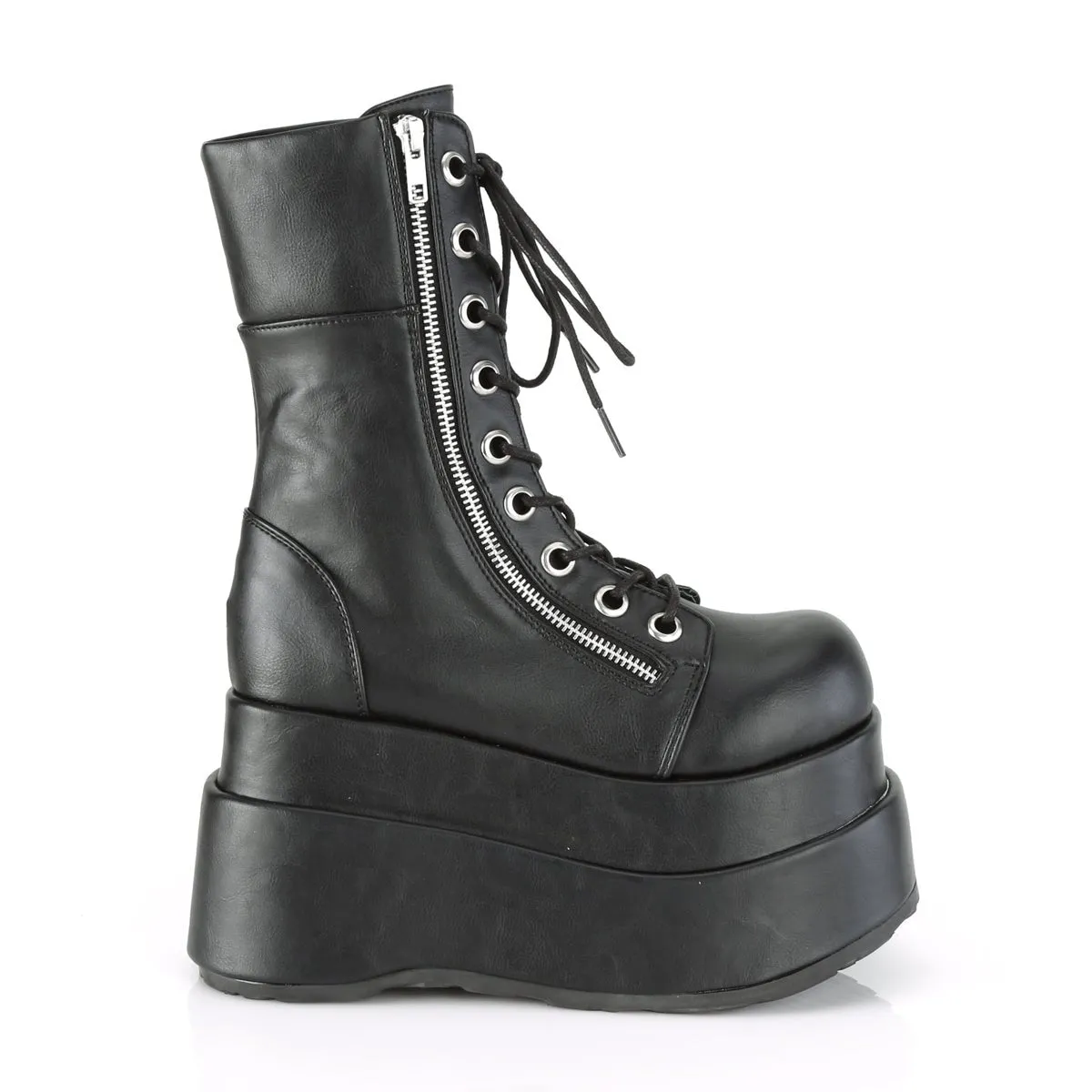 Demonia BEAR-265 | Black Vegan Leather Mid-Calf Boots