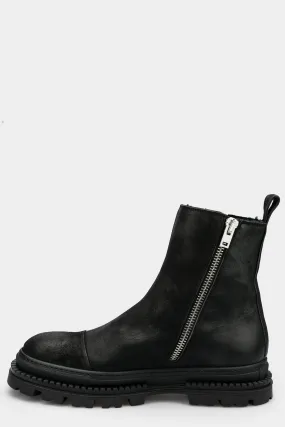 Double zip shearling lined boots