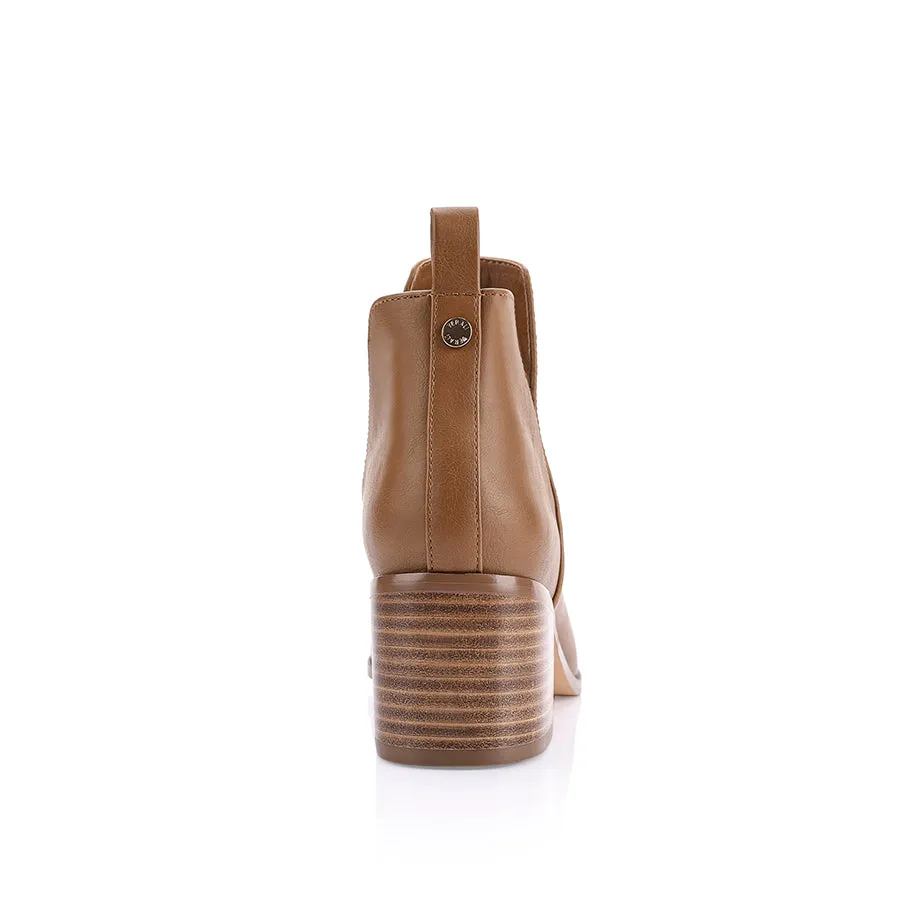 Fierce Cut Out Ankle Boots - Tan Softee