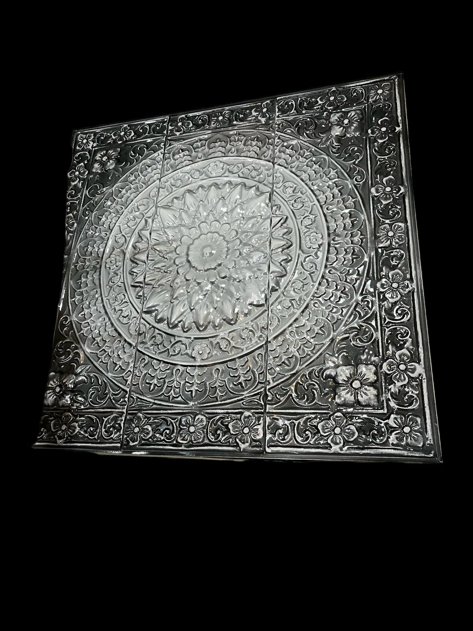 Gray Medallion Wall Decoration