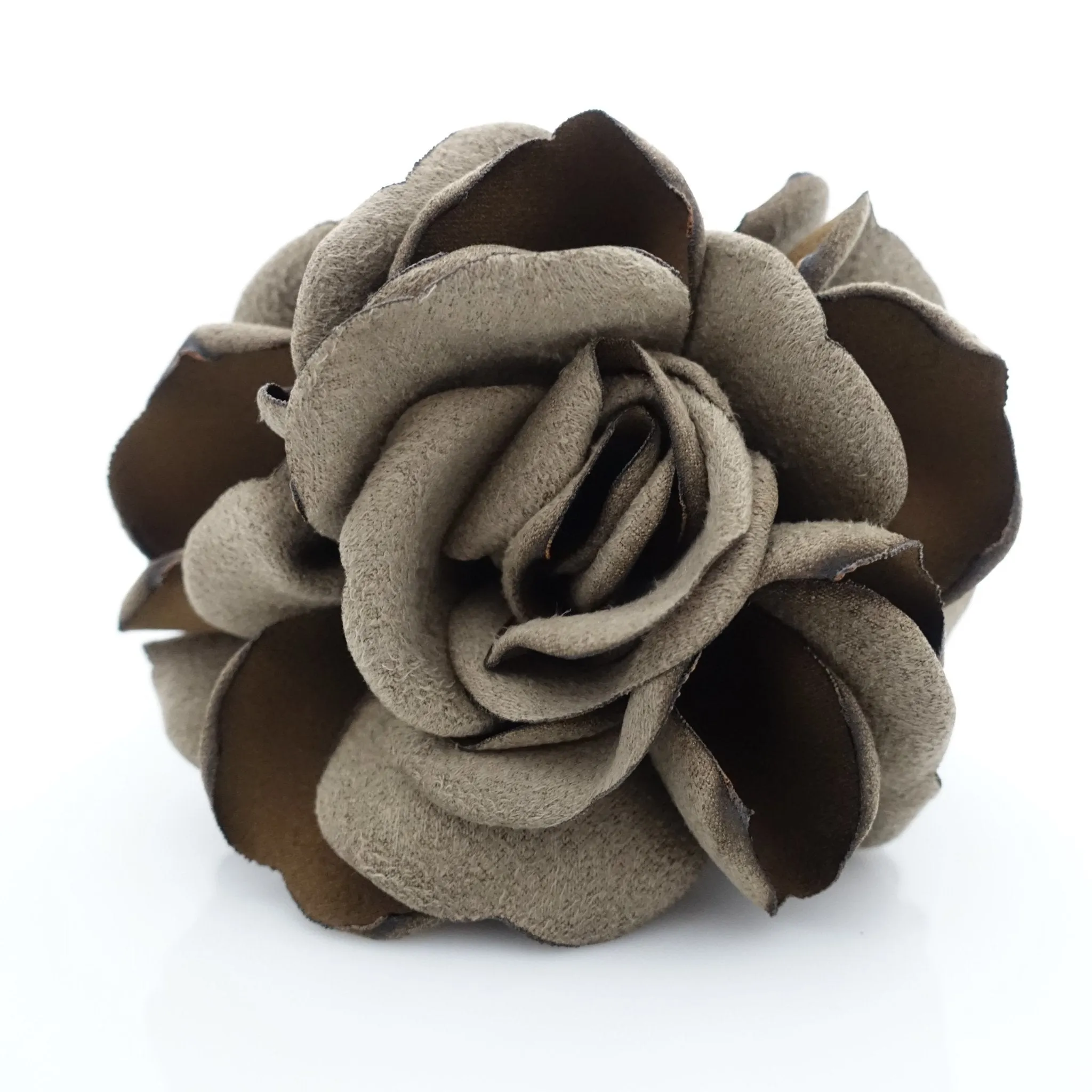 Handmade Suede Two Tone Petal Rose Flower Hair Jaw Claw