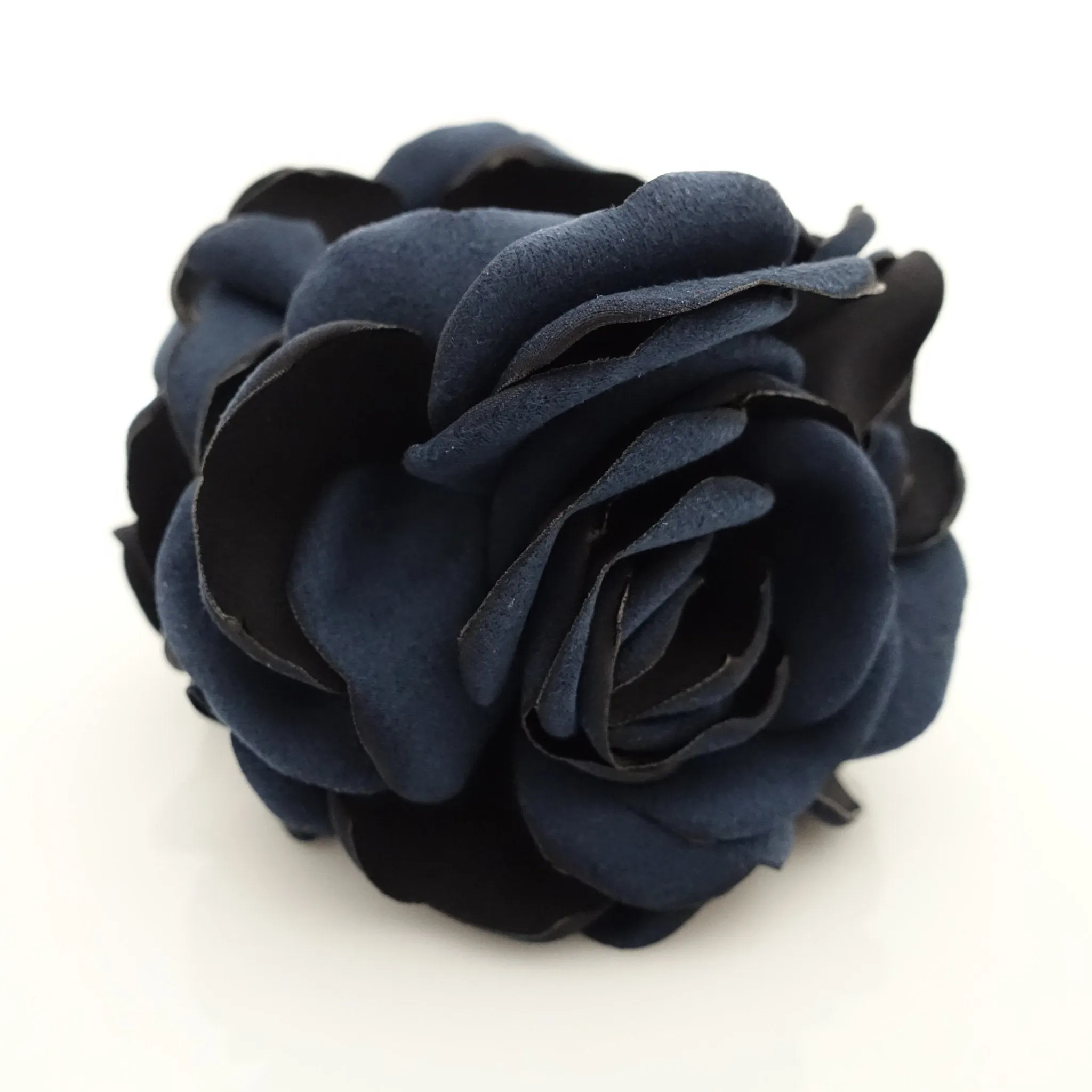 Handmade Suede Two Tone Petal Rose Flower Hair Jaw Claw