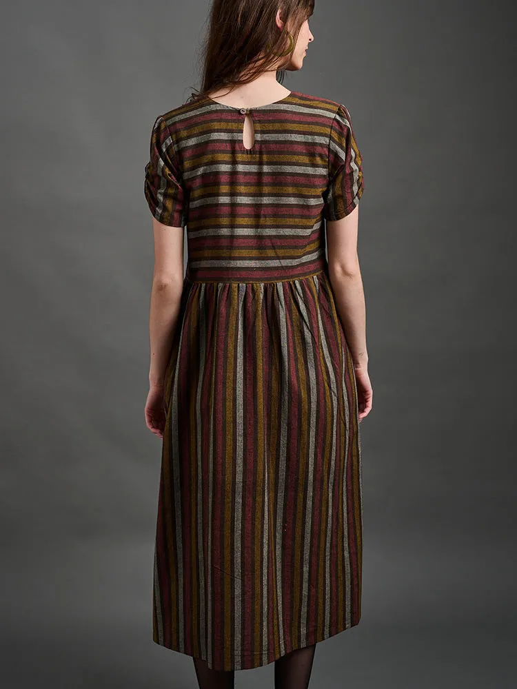 Kavita Dress - Chocolate Stripe