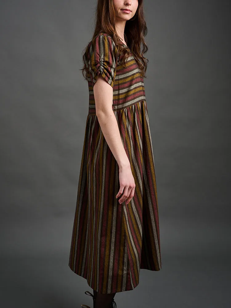 Kavita Dress - Chocolate Stripe