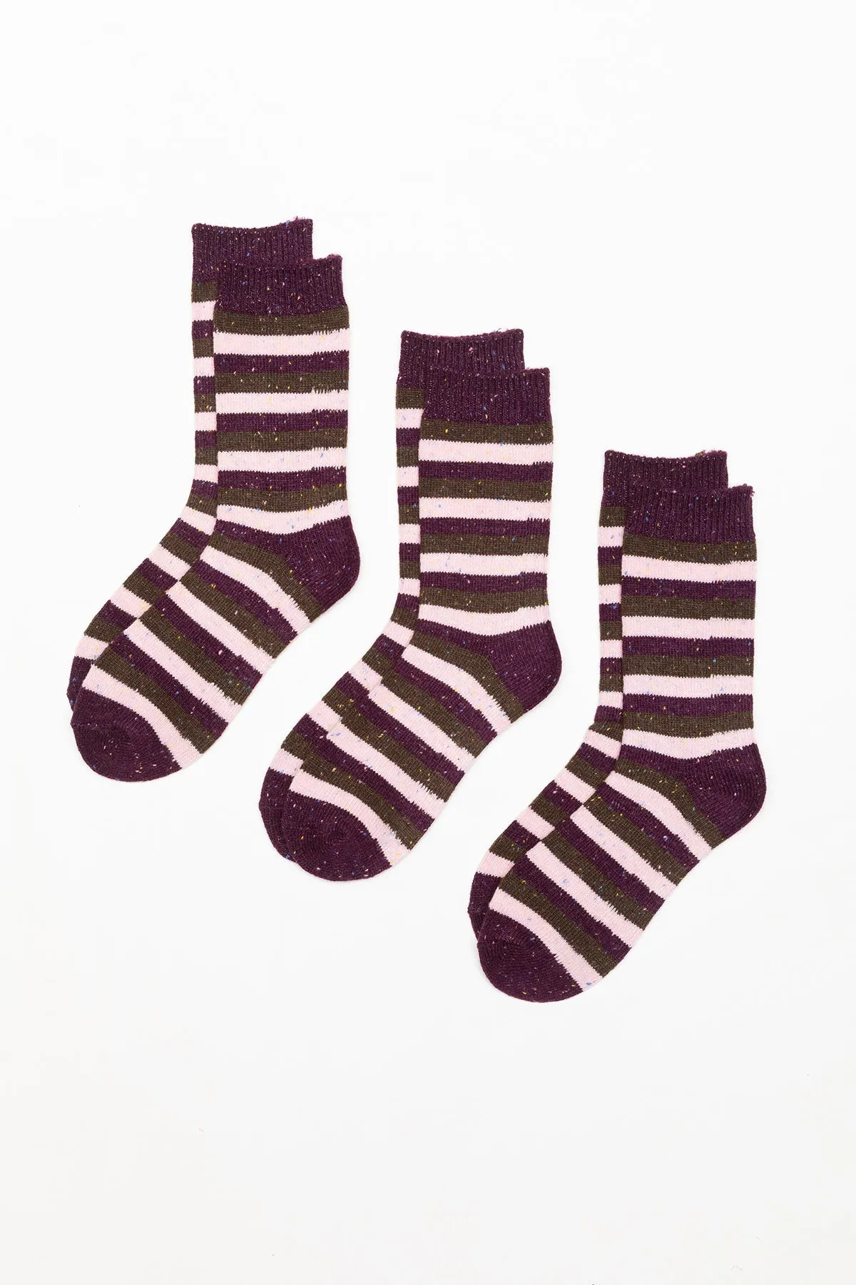 Ladies Striped Boot Socks (3 Pack)