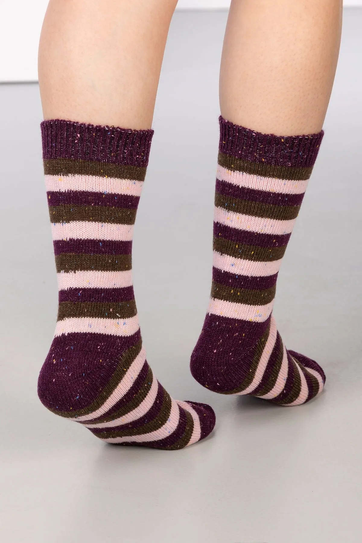 Ladies Striped Boot Socks (3 Pack)