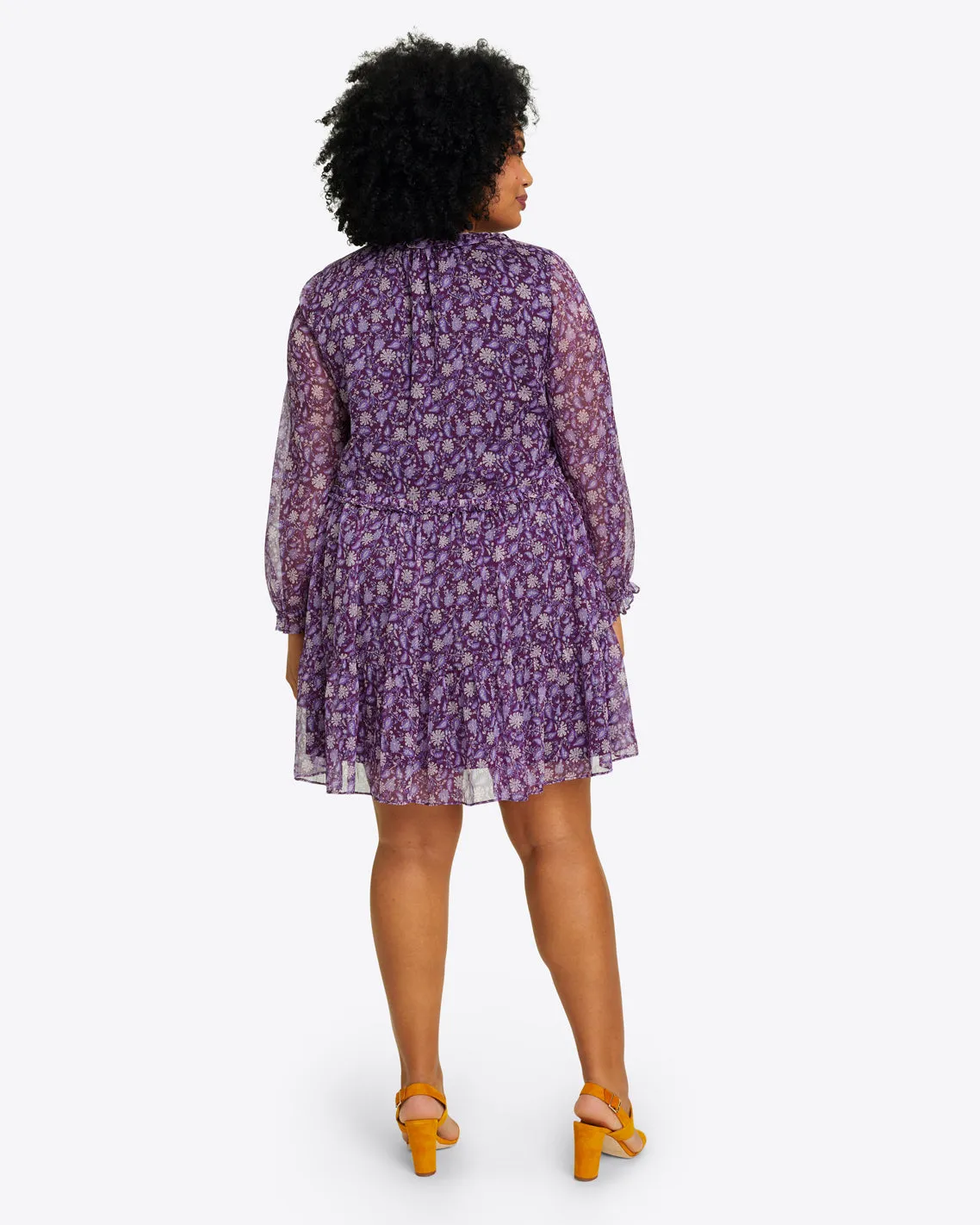 Lorrie Mini Dress in Violet Paisley