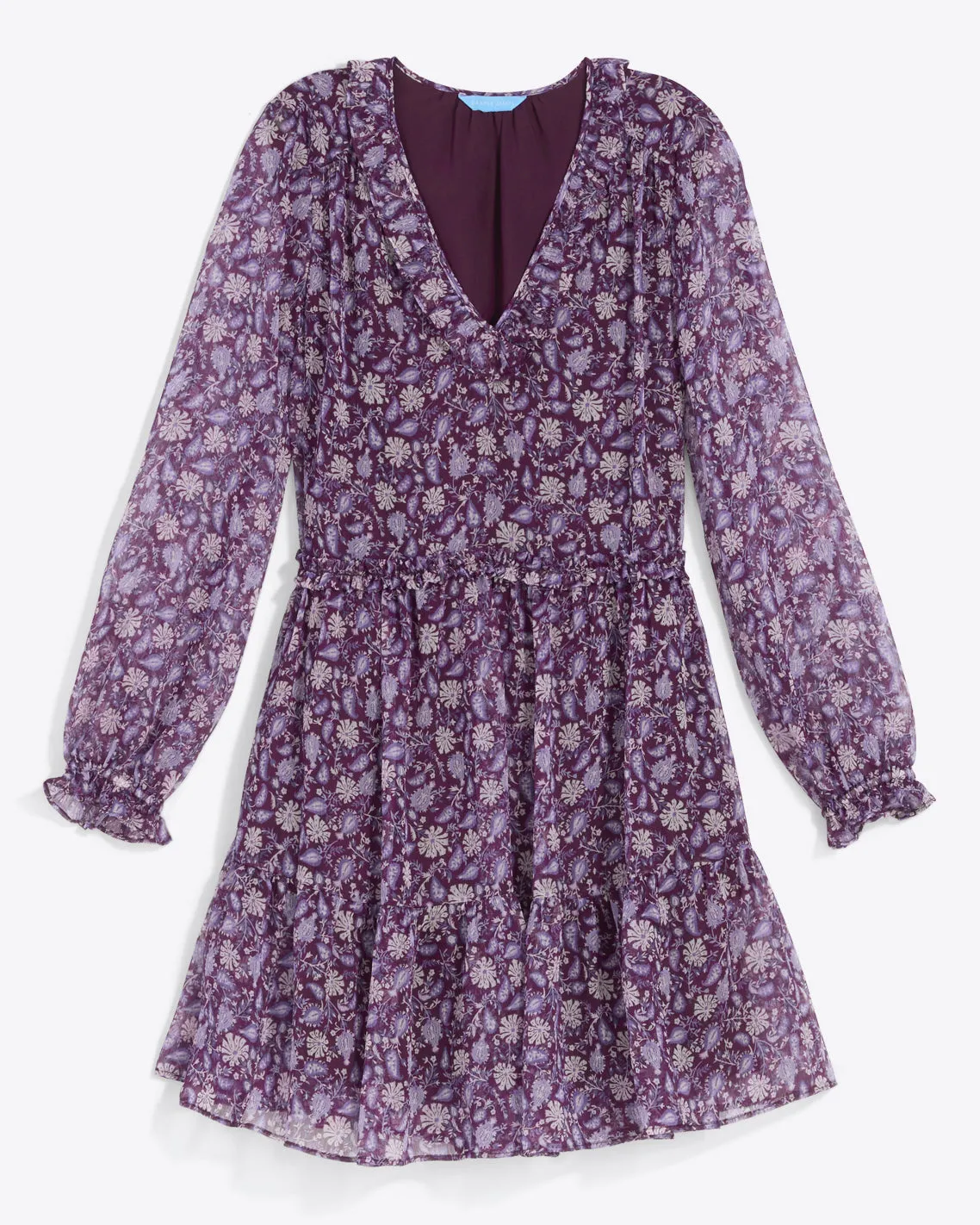 Lorrie Mini Dress in Violet Paisley