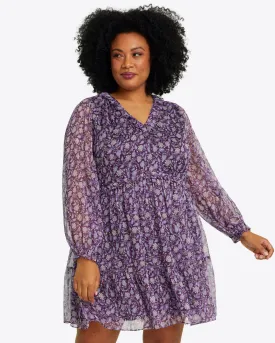 Lorrie Mini Dress in Violet Paisley