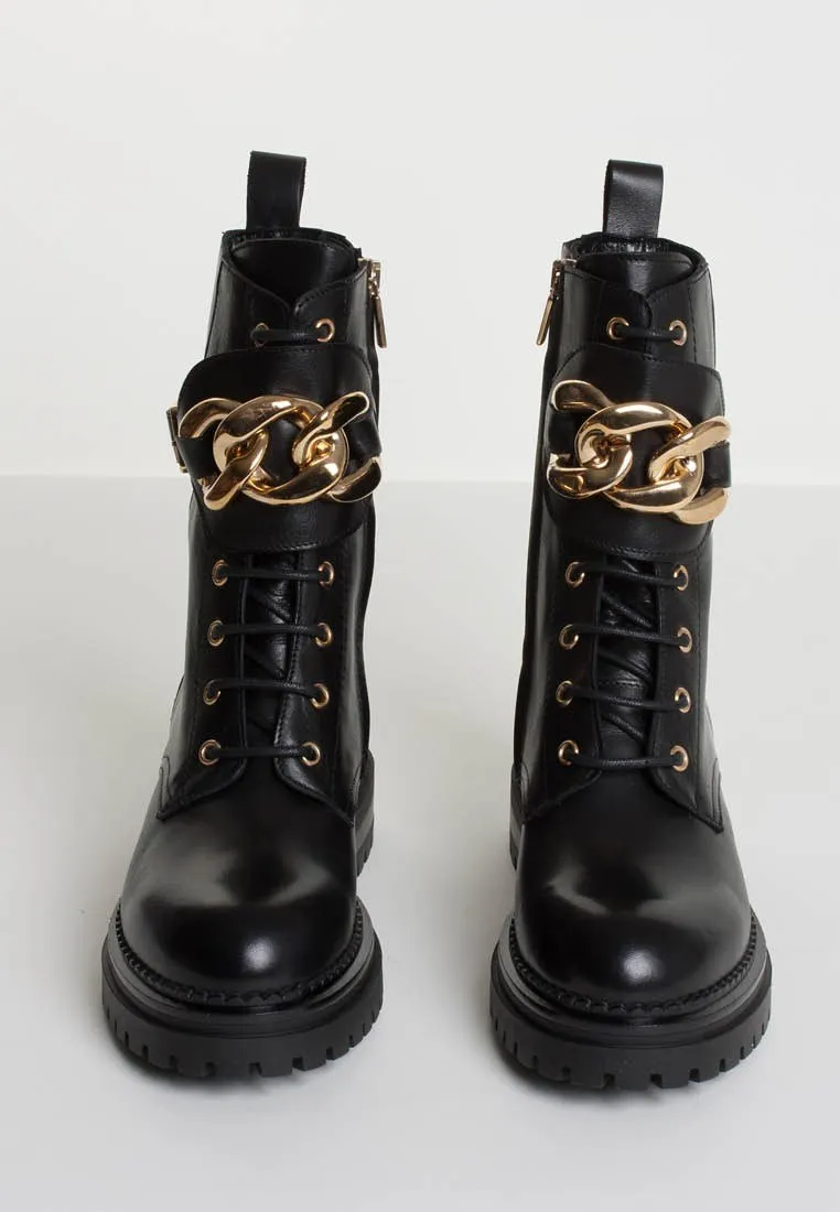 Maddy Black Combat Boots