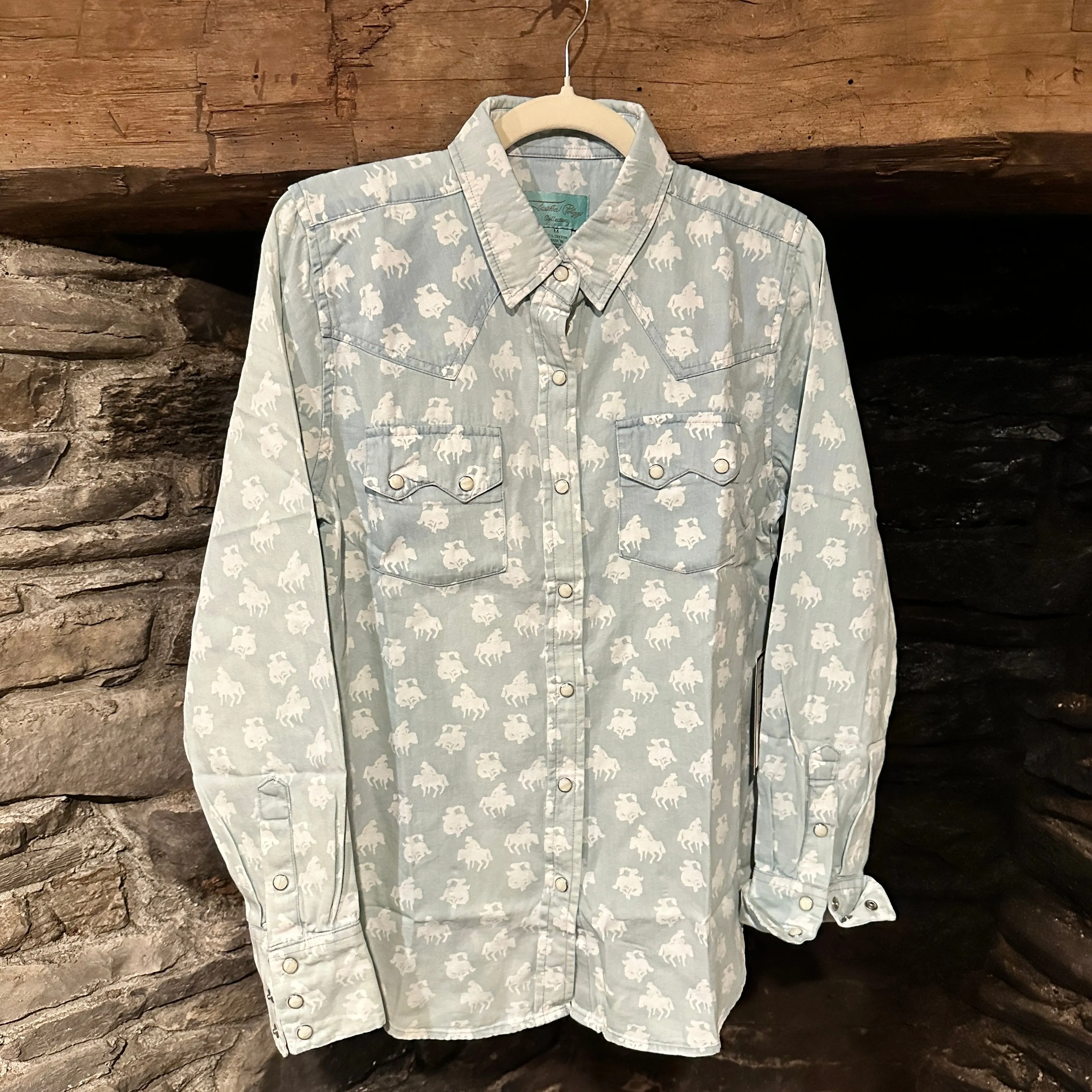 Markie Patterned Denim Shirt by Tasha Polizzi