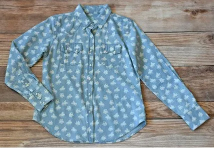 Markie Patterned Denim Shirt by Tasha Polizzi