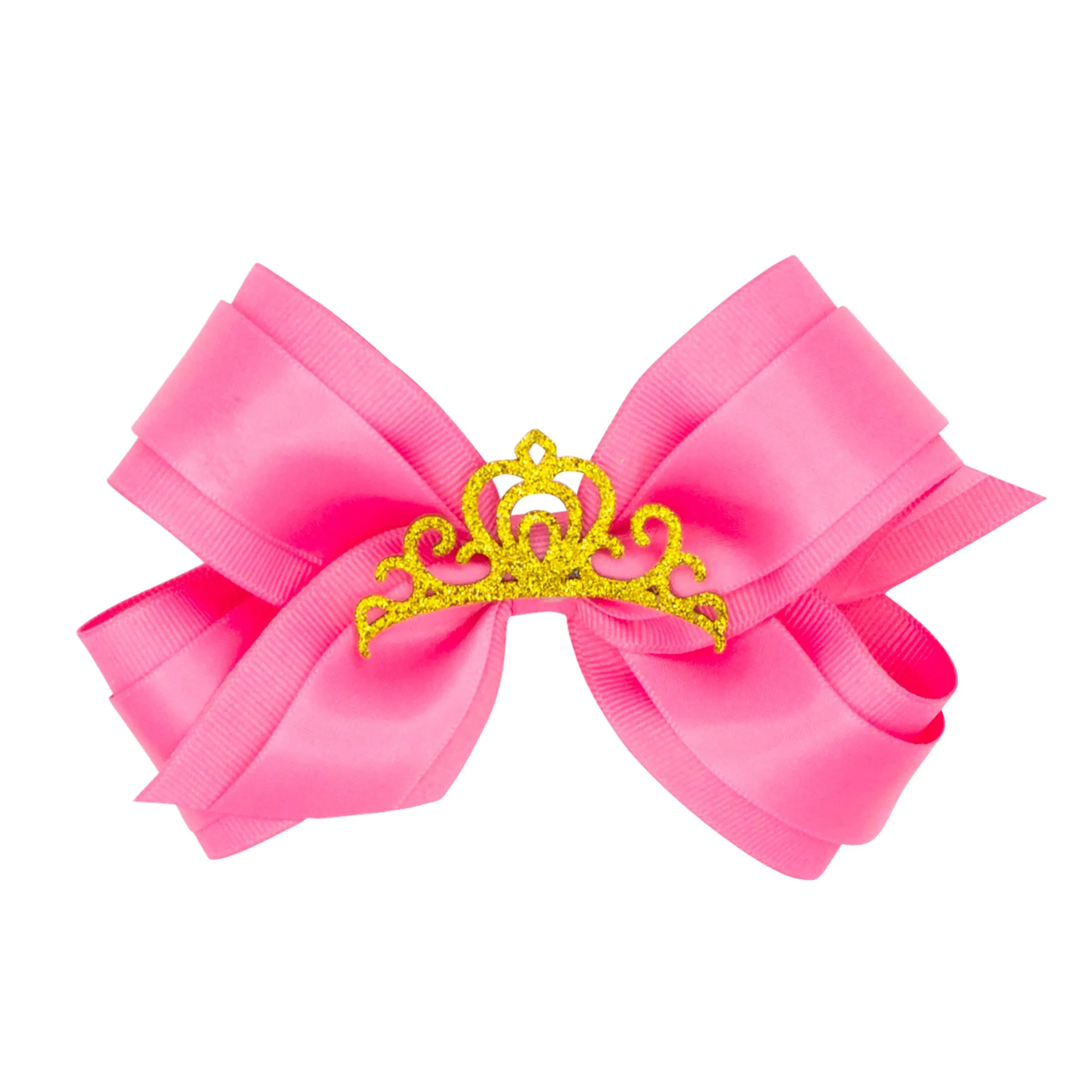 Princess bow with satin overlay and crown