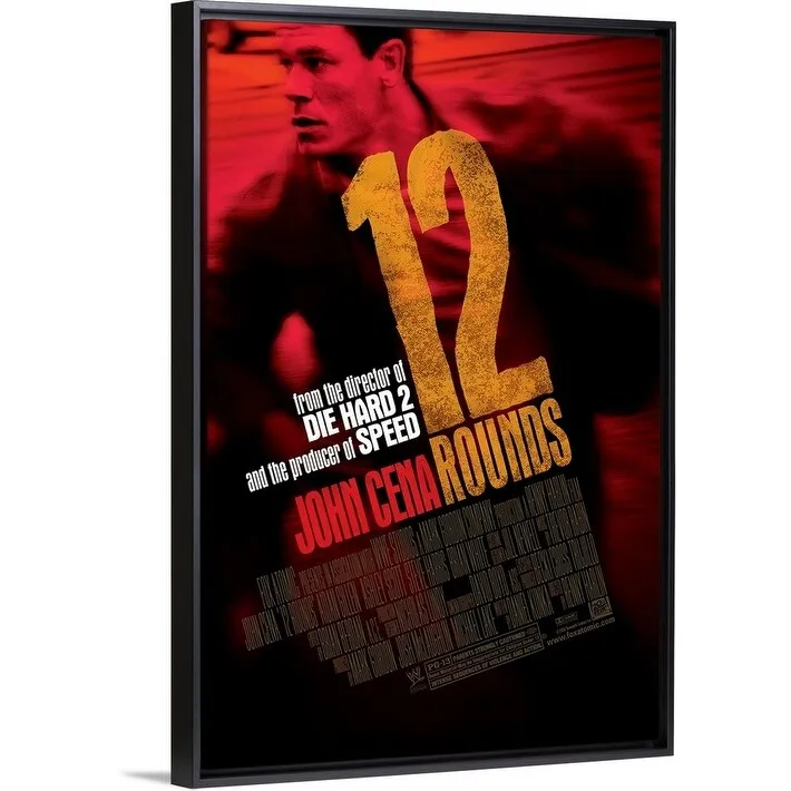 "12 Rounds - Movie Poster - UK" Black Float Frame Canvas Art