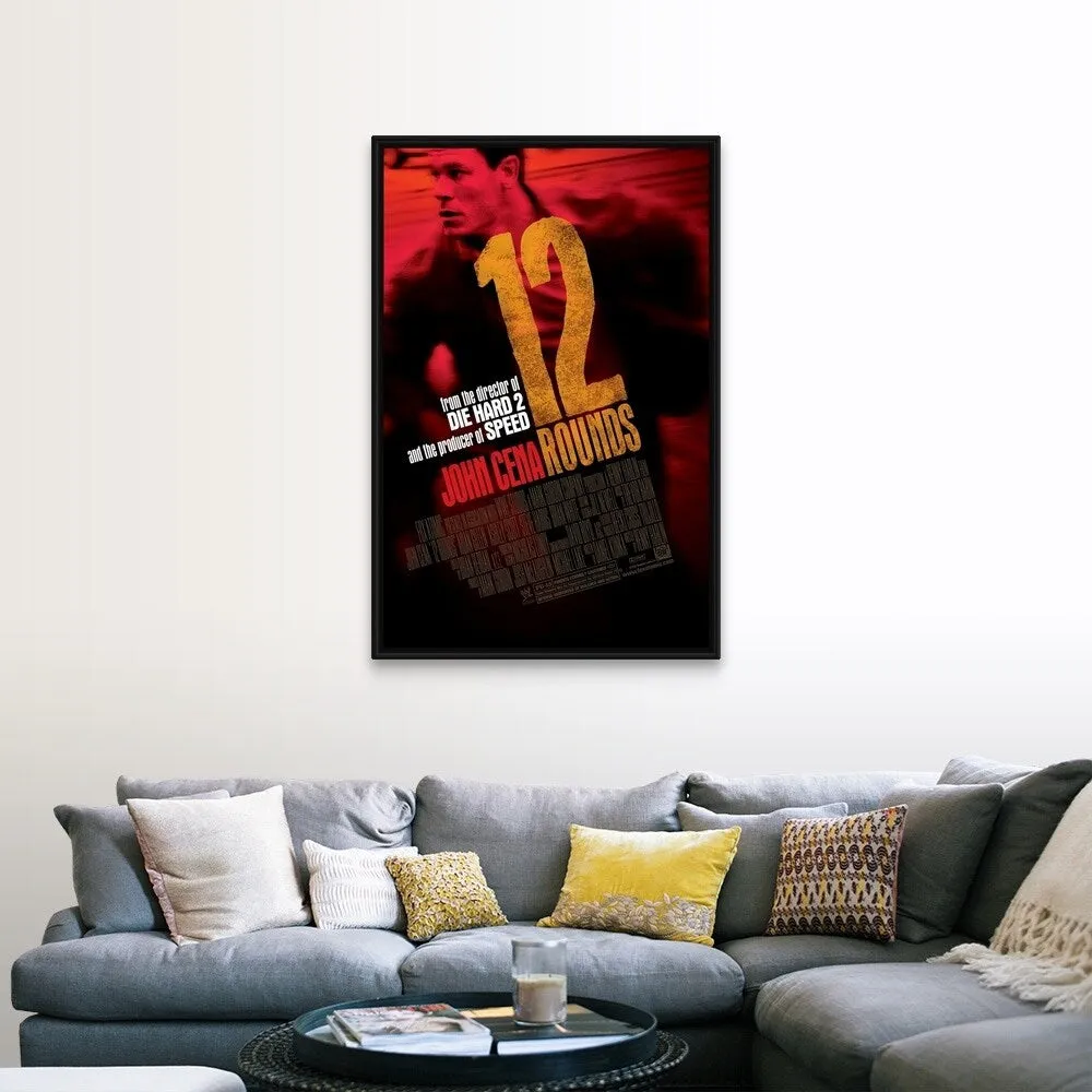 "12 Rounds - Movie Poster - UK" Black Float Frame Canvas Art