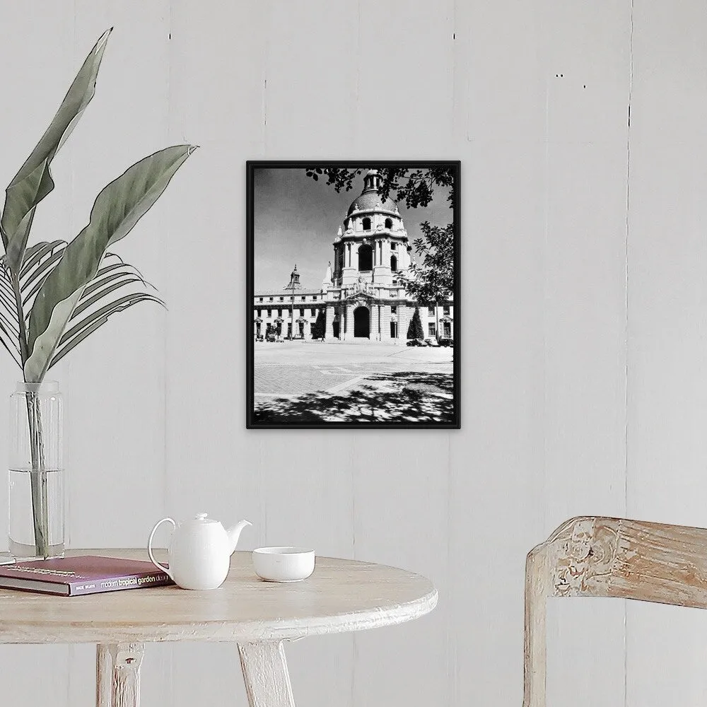 "1930's City Hall Building Pasadena California USA" Black Float Frame Canvas Art