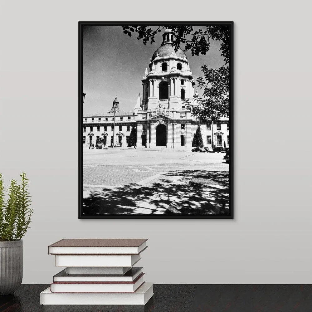 "1930's City Hall Building Pasadena California USA" Black Float Frame Canvas Art